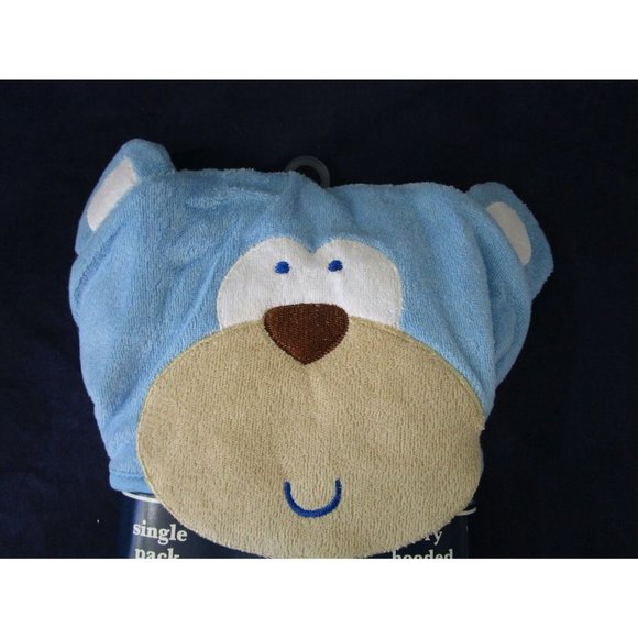 Gerber Blue Bear Terry Hooded Bath Wrap New 22" by 33" Cotton Polyester Blend - Picture 2 of 7